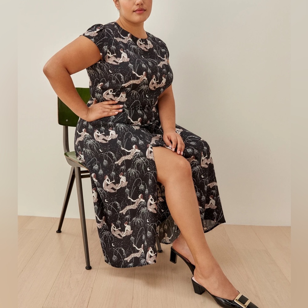 Reformation Plus Gavin Dress 24 Champagne